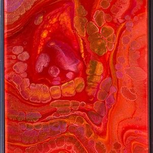 Piros 8"x10" Painting by Color Fluent Art (Red/Gold)